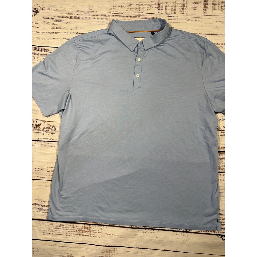 Modern Ambition Mens XXL Light Blue Technical Short Sleeve Polo Shirt